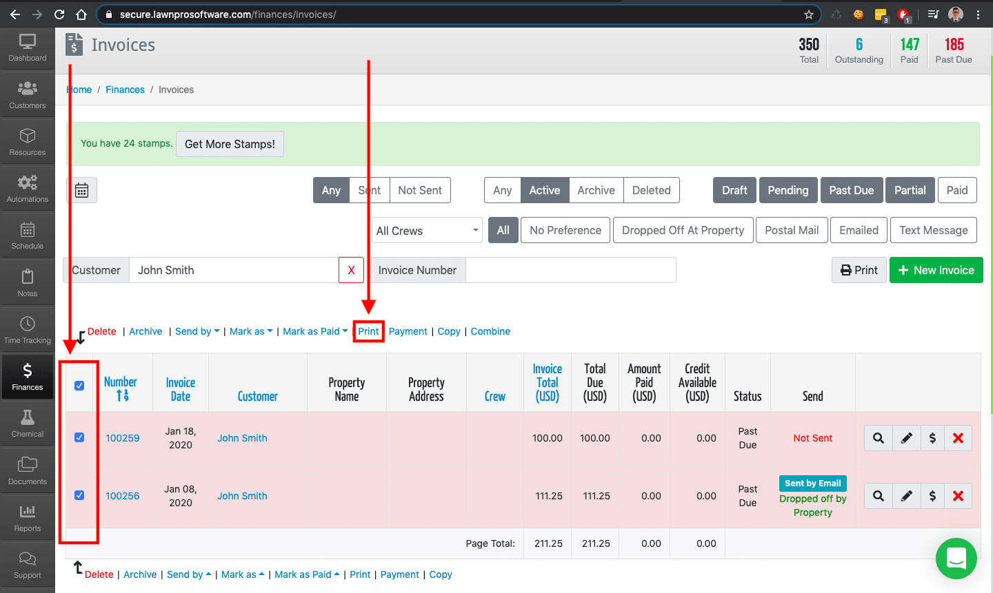 how-to-print-multiple-invoices-lawnpro-software-help