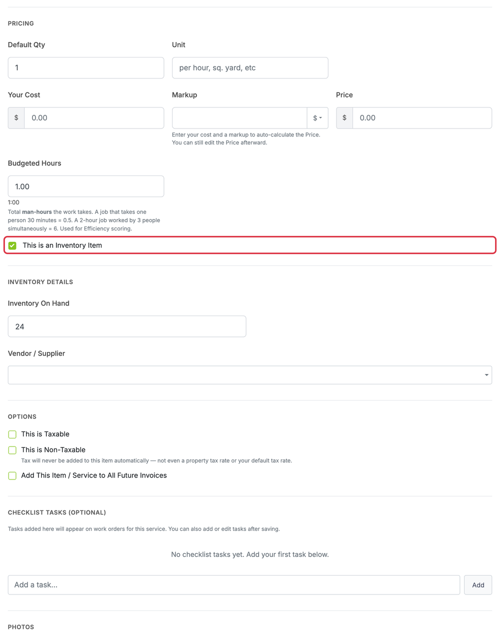 Inventory Items: inventory add type checkbox