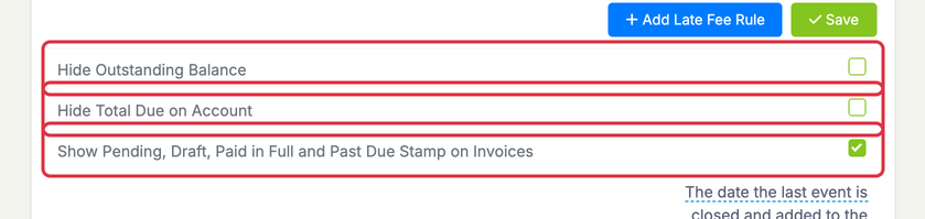 Invoices, Estimates & Receipts Settings: settings inv balance stamps