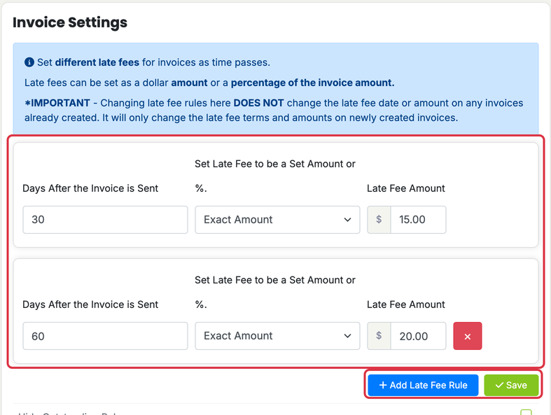 Invoices, Estimates & Receipts Settings: settings inv late fees