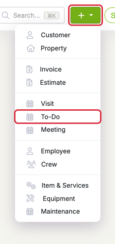 To-do’s: todos quick create menu