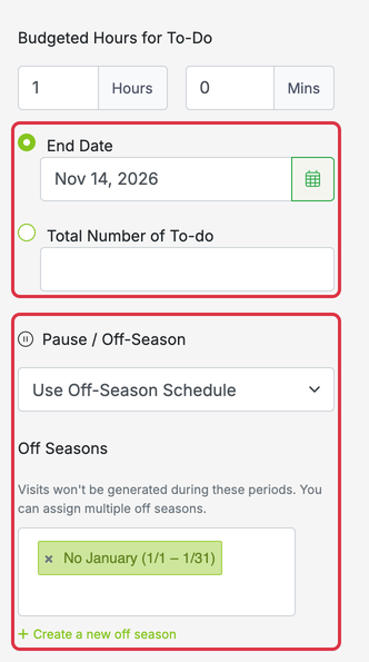 To-do’s: todos recurring end offseason