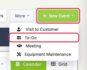 To-do’s: todos schedule new event